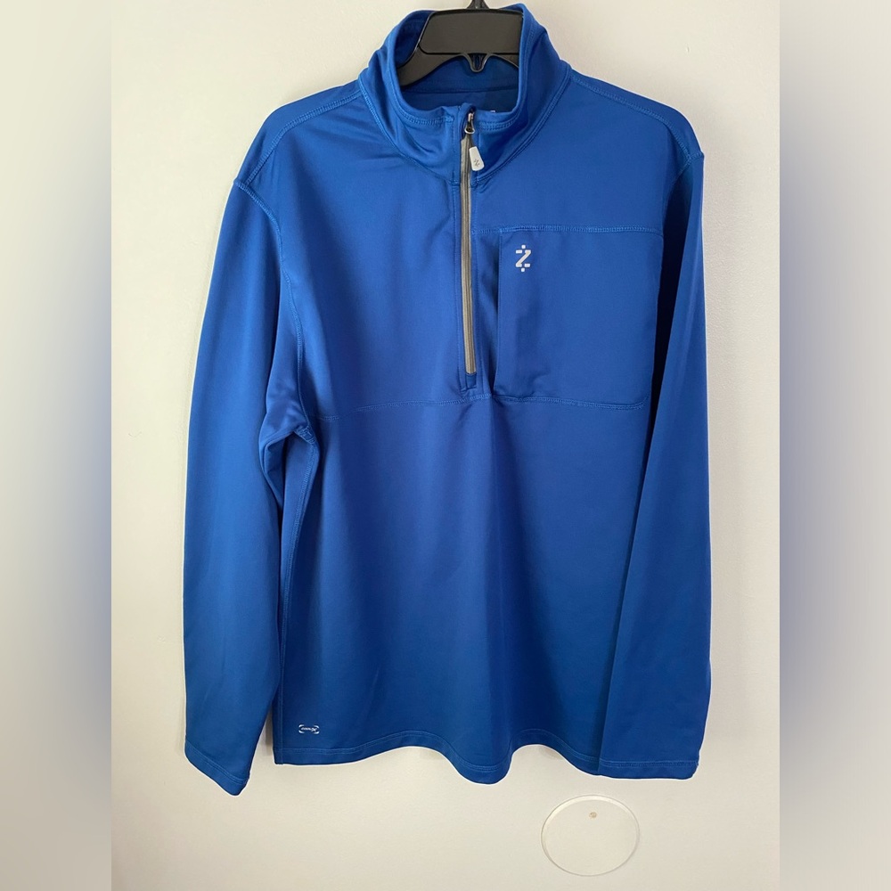 IZOD Performx Royal Blue 3/4 Zip Front Activewear Pullover Jacket  Size Large